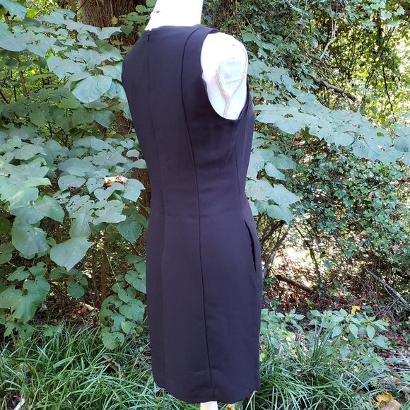 BANANA REPUBLIC V-Neck Sleeveless Sheath Dress in Black Size 4 Brand New NWT - Picture 7 of 10